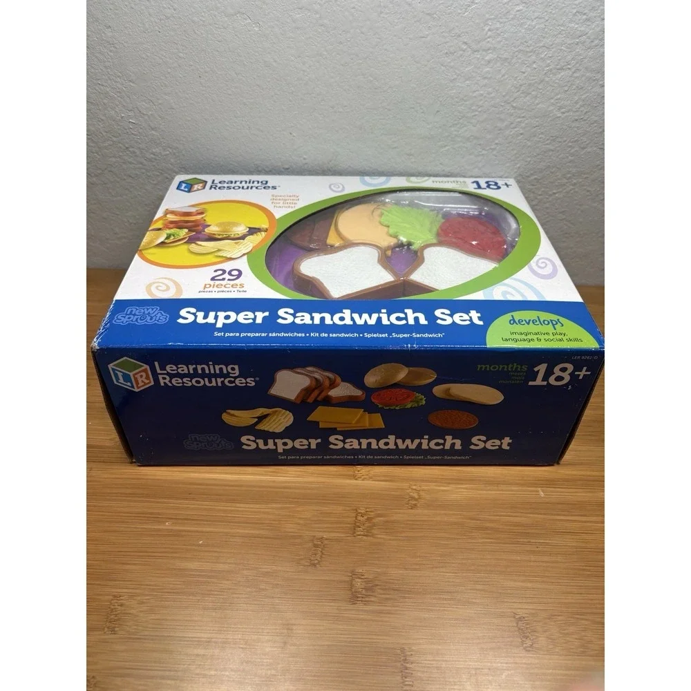 Learning Resources Super Sandwich Set - 29 Pieces. New